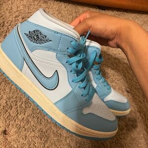 Air Jordan Blue and White Sneakers